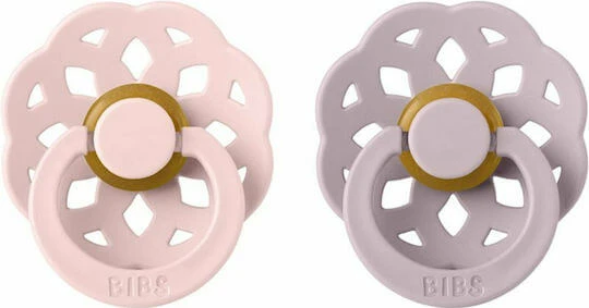 Bibs Boheme Suzete Cauciuc Floare & Liliac Întunecat pentru 6+ luni 2buc