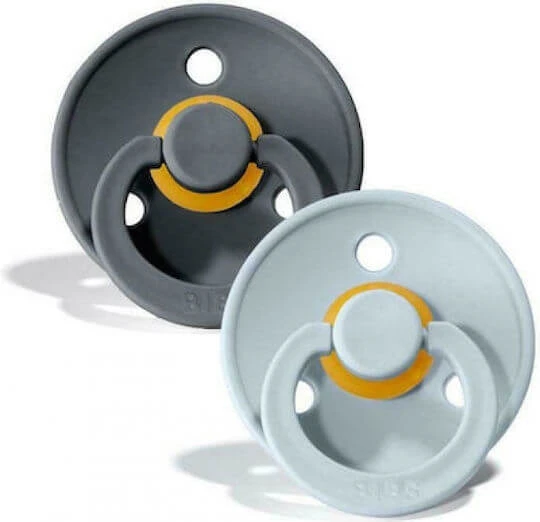 Bibs Colour Suzete Cauciuc Fier / Albastru Deschis pentru 6-18 luni 2buc