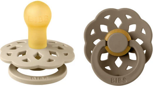 Bibs Suzete Silicon VANILIE/STEAJ ÎNCHIS pentru 0+ luni 2buc