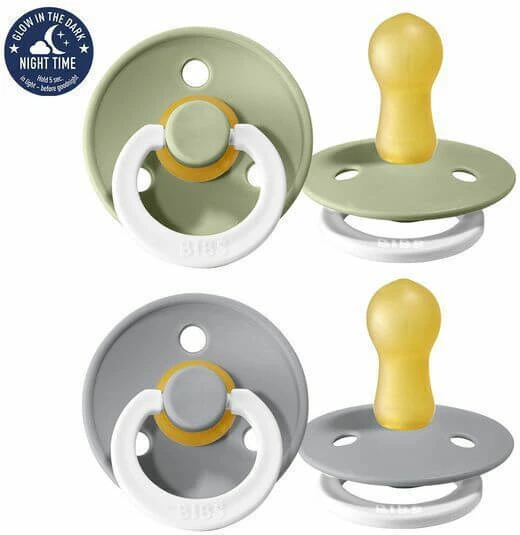 Suzete Bibs din Cauciuc 0-6 Luni Culoare Night Sage Glow & Cloud Glow 2 buc
