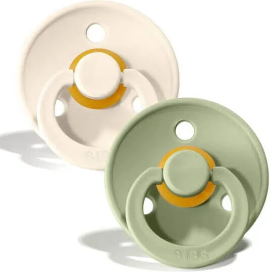 Bibs Colour Suzete Cauciuc Ivoriu & Salvie pentru 6-18 luni 2buc