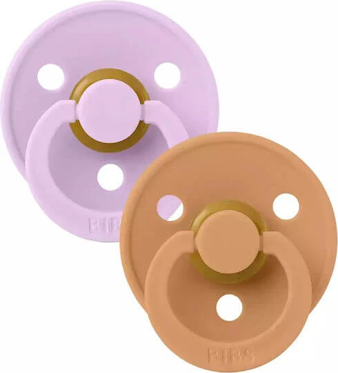 Bibs Colour Suzete Cauciuc Cer violet / Dovleac pentru 0+ luni 2buc