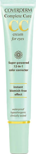Coverderm Complete Care CC SPF15 Cremă de Ochi Hidratantă Light Beige cu Factor de Protecție Solară (SPF15) împotriva Cearcănelor 15ml