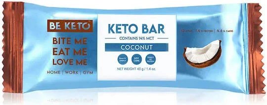 BeKeto Keto Bar Baton cu 7.4gr Proteină & Aromă Coconut 40gr
