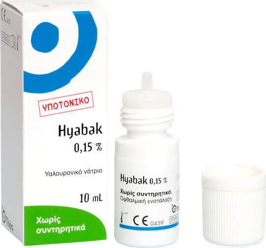 Thea Pharma Hellas Hyabak Protector 0.15% Picături Oftalmice cu Acid Hialuronic pentru Ochi Uscat 10ml