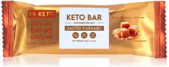 BeKeto Keto Bar Baton cu 7.7gr Proteină & Aromă Salted Caramel 40gr