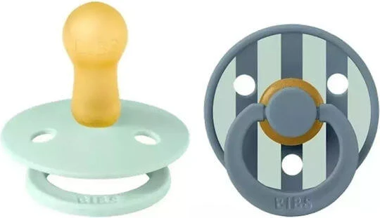 Bibs Suzete Cauciuc Bloc de Culoare Studio - Amestec Nordic Mentă Petrol pentru 0+ luni 2buc