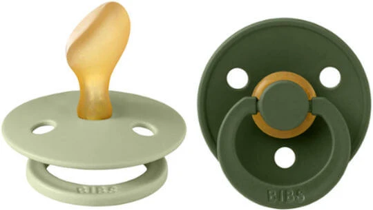 Bibs Colour Anatomical Suzete Cauciuc Verde Vânător Sage pentru 6-18 luni 2buc