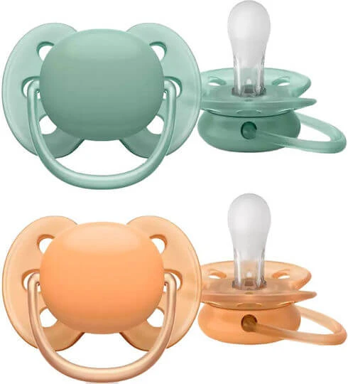 Philips Ultra Suzete ortodontice Silicon Verde / Roșu pentru 18+ luni 2buc