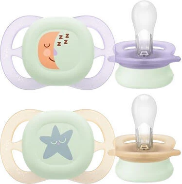 Philips Ultra Start Suzete ortodontice Silicon Suzeta Lună pentru 0-2 luni 2buc