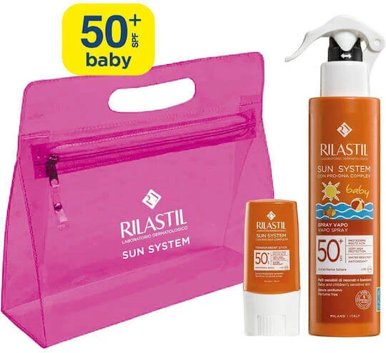 Rilastil Sun System Bebeluș Crema de Soare Emulsie SPF50 200ml Stick de protecție solară pentru zone sensibile și piepturi