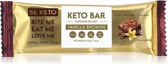 BeKeto Keto Bar Baton cu 7.9gr Proteină & Aromă Vanilie 40gr