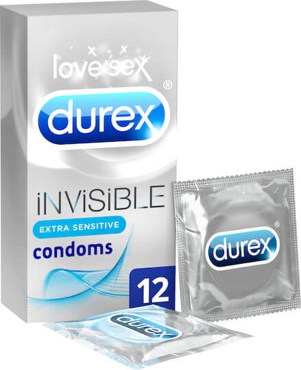 Durex Prezervative Invisible Extra Sensitive Prezervative 12buc