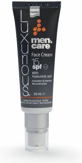 InterMed Luxurious Cremă Reconstructivă de Zi pentru Bărbați cu SPF15 și Acid Hialuronic 50ml