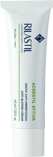 Rilastil Acnestil Attiva Cremă de Față 24h Împotriva Imperfecțiunilor și Acneei cu Acid Hialuronic și Peptide 40ml