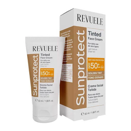 Revuele Sunprotect Cremă Cu Pigment Pentru Față SPF50+ Culoare Auriu 50ml