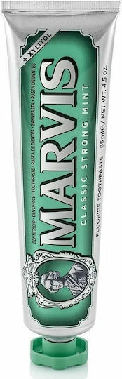 Marvis Classic Strong Mint Pastă de dinți pentru Placă bacteriană și Carii dentare Mentă puternică clasică 85ml