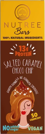 Nutree Bars Baton cu 13gr Proteină & Aromă Salted Caramel Choco Chip 50gr