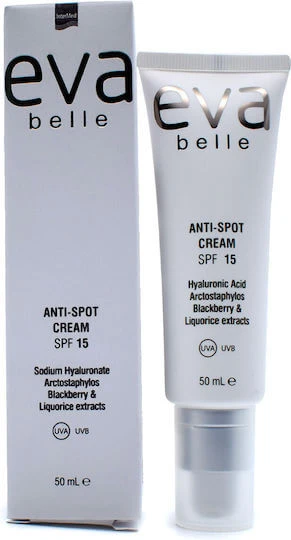 InterMed Eva Belle Cremă de Față Anti-Pete Pigmentare cu Factor de Protecție Solară SPF15 și Acid Hialuronic 50ml