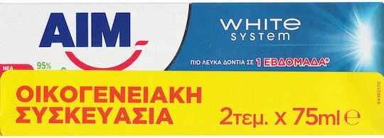 AIM System Pastă de dinți pentru Albire 2x75ml