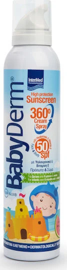 InterMed Babyderm Waterproof Bebeluș Crema de Soare Spray SPF50 200ml