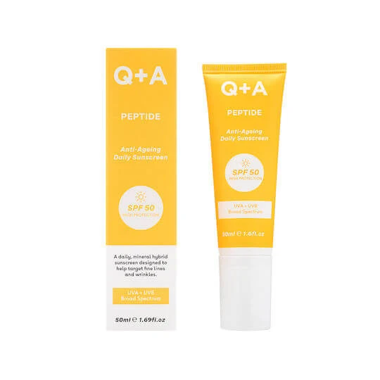 Q+A Natural Skincare Peptide Anti-Ageing Daily Sunscreen Produse Cu Protecție Solară Pentru Față Protectie Solara (SPF)50 50ml