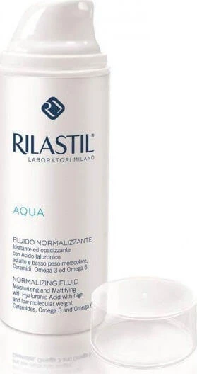 Rilastil Aqua Cremă de Față Fluidă Hidratantă și Regulatorie 24h cu Acid Hialuronic și Prebiotice 50ml