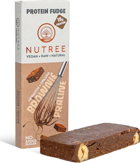 Nutree Fudge Baton cu 25% Proteină & Aromă Brownie Praline 60gr