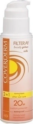Coverderm Filteray Plus Milk 2 în 1 Cremă cu protecție solară și după pentru Corp SPF20 150ml