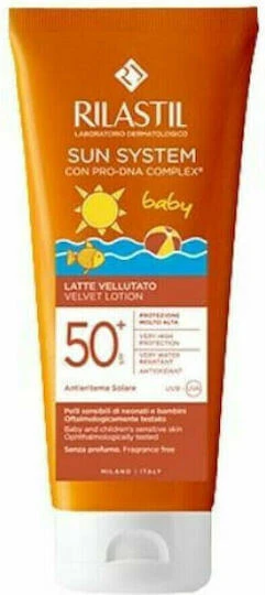 Rilastil Sun System Velvet Lotion Waterproof Bebeluș Crema de Soare Emulsie SPF50 200ml
