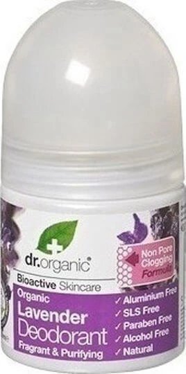 Dr.Organic Lavender Lavanda Deodorant Natural sub formă de Roll-On Fără aluminiu 50ml