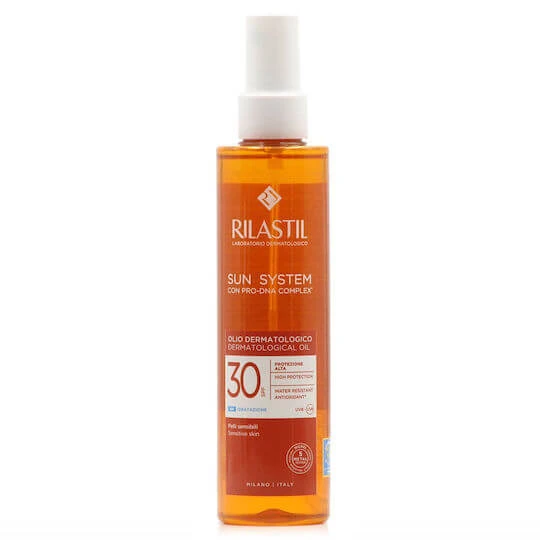 Rilastil Sun System Ulei De Protecție Solară Waterproof Pentru Corp SPF30 În Spray 200ml