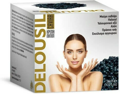Delousil Caviar Cremă de Ochi Hidratantă și Anti-îmbătrânire cu Acid Hialuronic și Aloe Vera 30ml