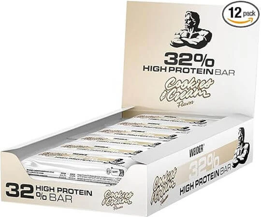 Weider Nutrition Batoane cu 32% Proteină & Aromă Cookies & Cream 12x60gr
