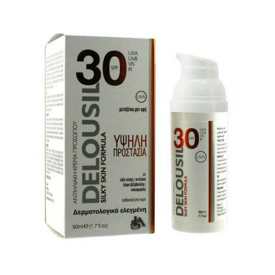 Delousil Silky Skin Cremă de Față cu Protecție Solară SPF30 50ml