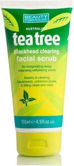 Beauty Formulas Tea Tree Blackhead Clearing Scrub pentru Față 150ml