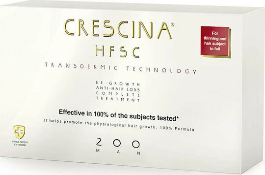 Labo Caducrex Transdermic HFSC Complete Μan 200 Ampule pentru păr pentru căderea părului pentru bărbați 20x3.5ml