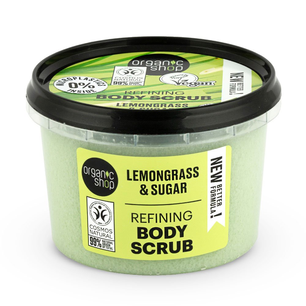 Scrub de corp cu zahar si lemongrass, 250ml, Organic Shop
