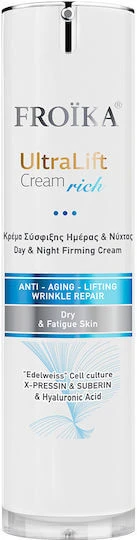 Froika UltraLift Rich Cremă Hidratantă și Anti-Îmbătrânire de Față 24H cu Acid Hialuronic și Peptide 40ml