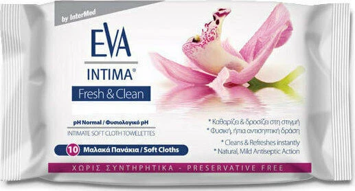 InterMed Eva Intima Fresh & Clean Pocket Size Towelettes Șervețele 10buc