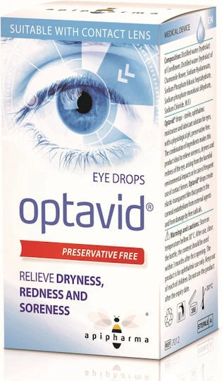 Apipharma Optavid Picături Oftalmice cu Acid Hialuronic pentru Ochi Uscat 10ml