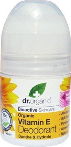 Dr.Organic Vitamin E Vitamina E Deodorant Natural sub formă de Roll-On Fără aluminiu 50ml