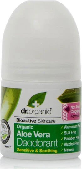 Dr.Organic Aloe Vera Aloe Vera Deodorant Natural sub formă de Roll-On Fără aluminiu 50ml