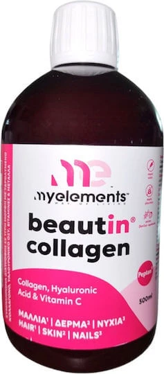 My Elements Beautin Collagen cu Acid Hialuronic & Vitamina C 500ml Căpșună Vanilie