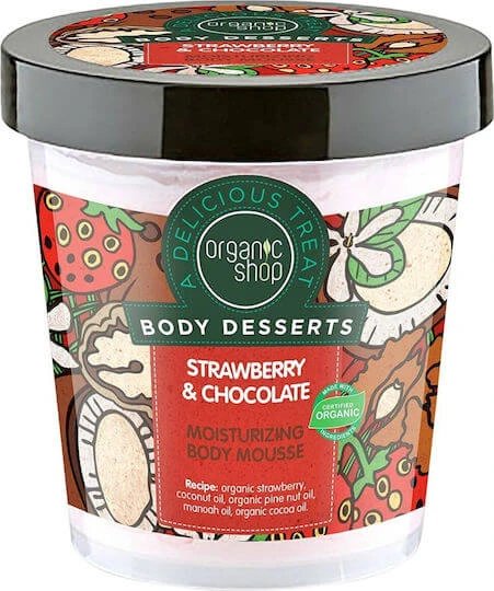 Organic Shop Căpșuni și ciocolată Mousse hidratant pentru corp pentru piele foarte uscată 450ml