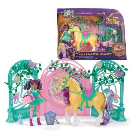 Set Papusa Ava si Unicornul Leaf cu accesorii, 4 ani+, Unicorn Academy