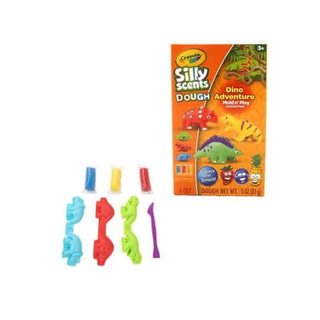 Set plastilina si accesorii Silly Scent, Dinozaur, 3 ani+, Crayola