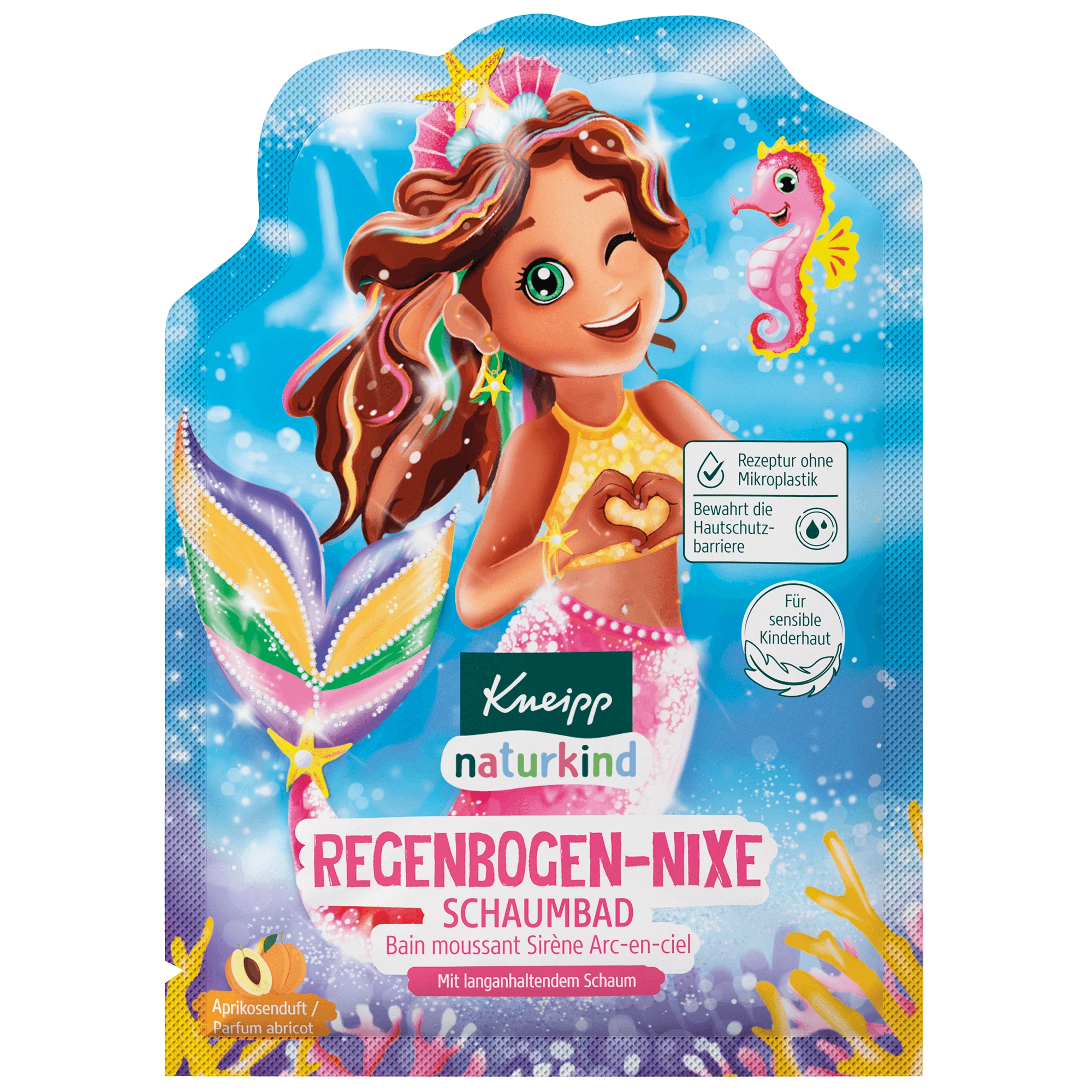 Kneipp Naturkind Rainbow Mermaid, lichid de baie cu bule, caise, 40 ml