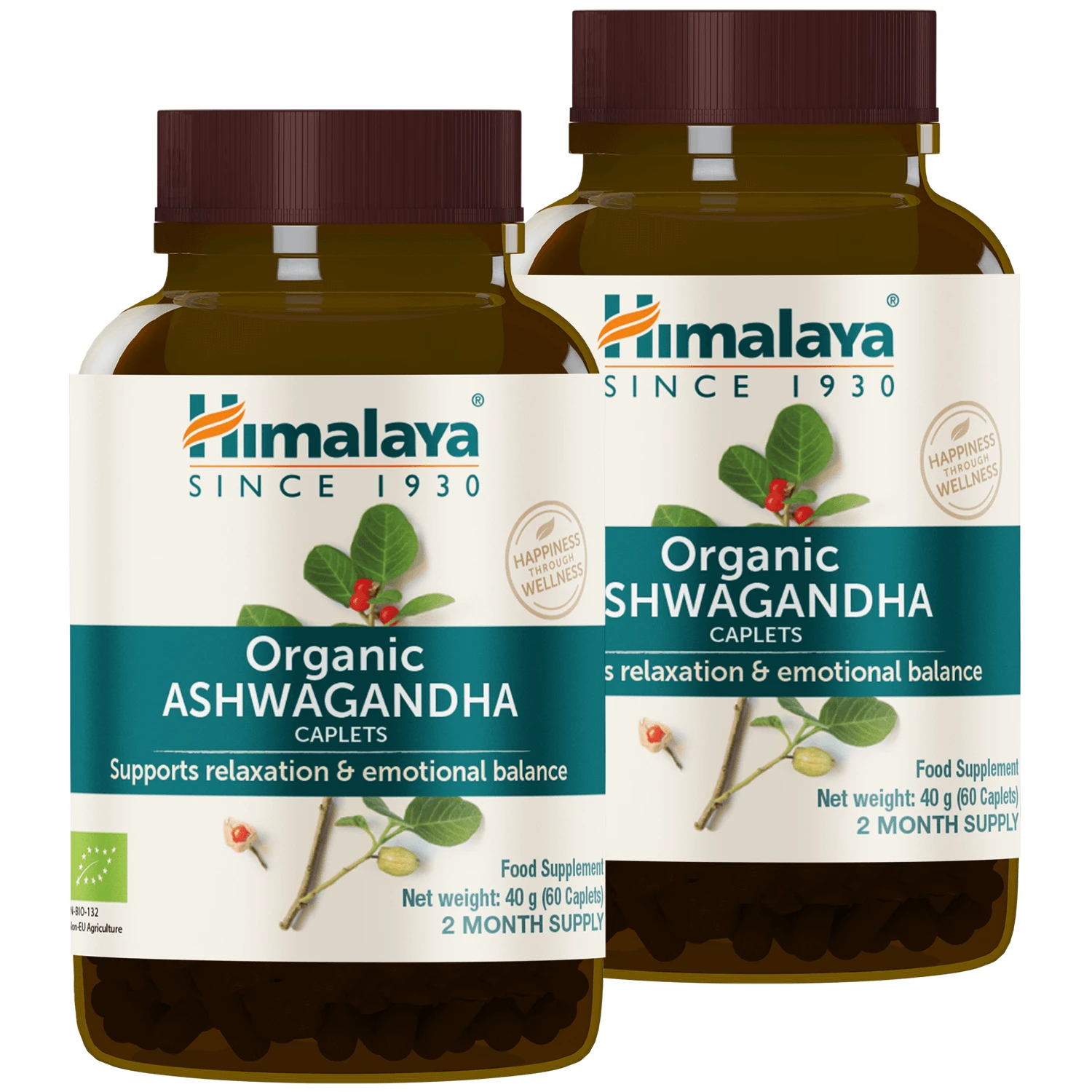 Himalaya Organic Ashwagandha set, 2 x 60 comprimate