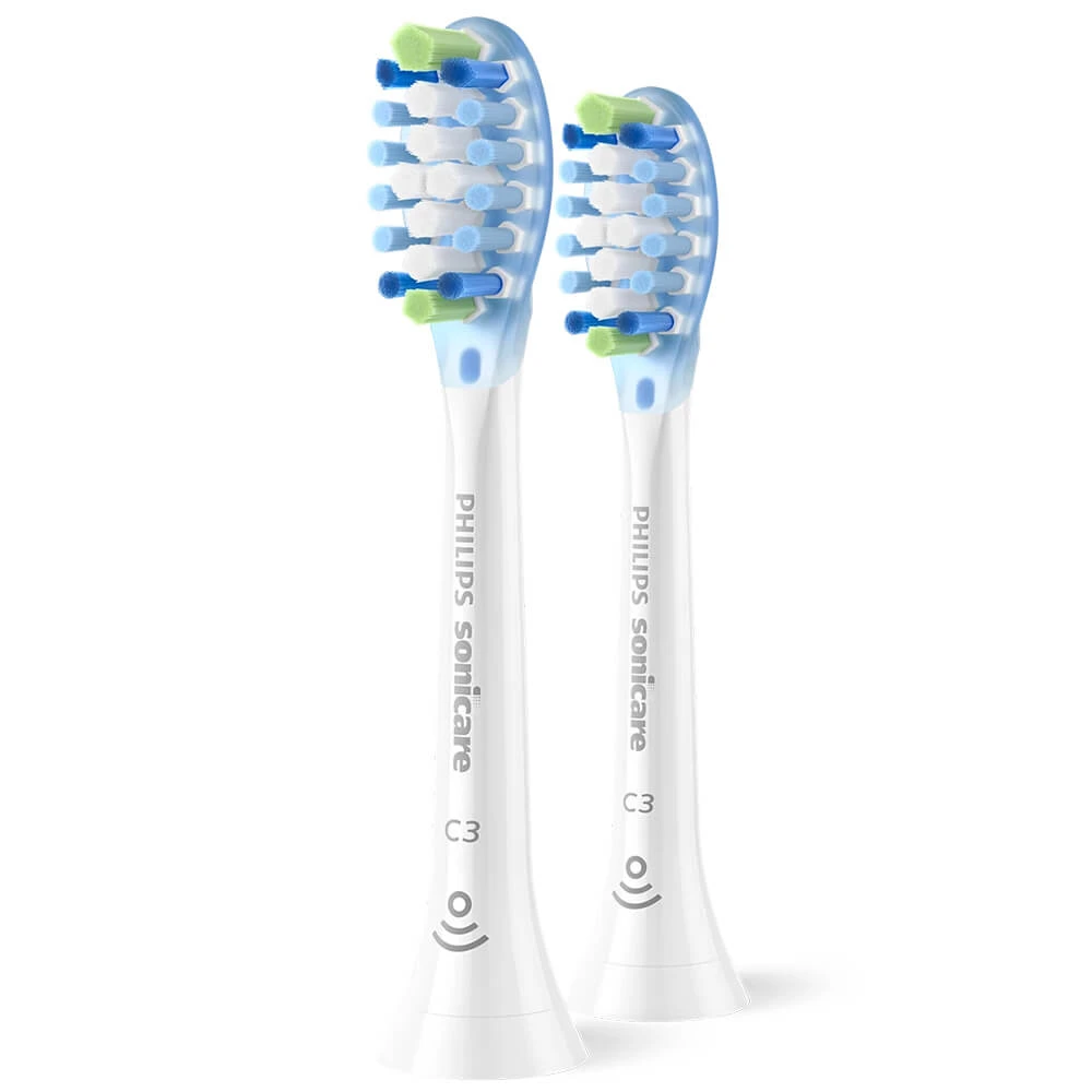 Philips, vârfuri de schimb pentru periuța de dinți sonică Sonicare C3 Premium Plaque Defence, alb, 2 bucăți